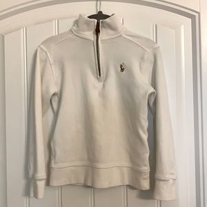 Polo Ralph Lauren size 3T, ivory 1/4 zip soft cotton sweater.